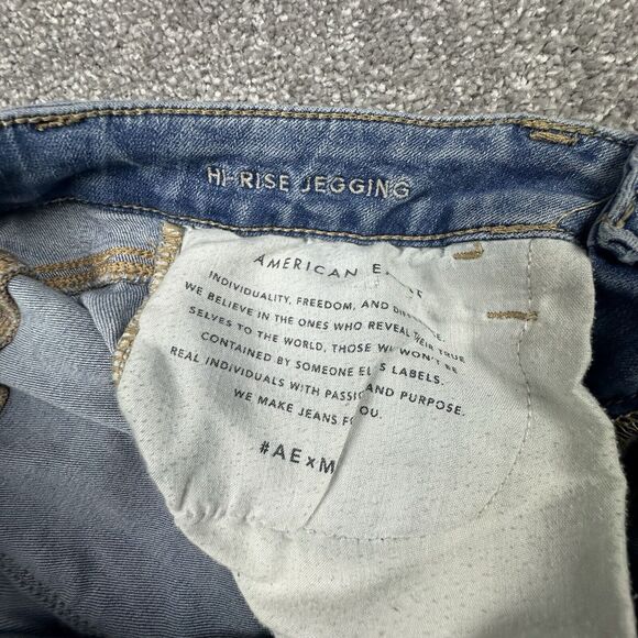 American Eagle Next Level Stretch Hi-Rise Jegging Womens 8 (28x28) Denim Blue - Picture 7 of 11